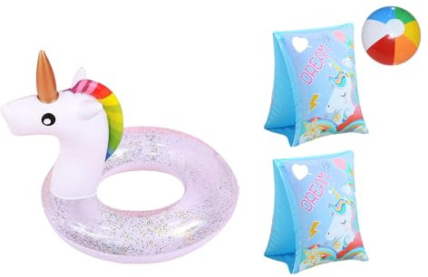 White Unicorn Pool Floats for Kids,Unicorn Rubber Rings for Girls 3-8 Years,Swimming Pool Float Toy Inflatable Swimming Ring for Summer Pool Water Party