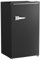 HOMCOM Under Counter Fridge, 85L Retro Freestanding Refrigerator with Chiller Box, Adjustable Thermostat, 2 Removable Glass Shelves, Interior Light, E Rated, 40dB Low Noise, Black