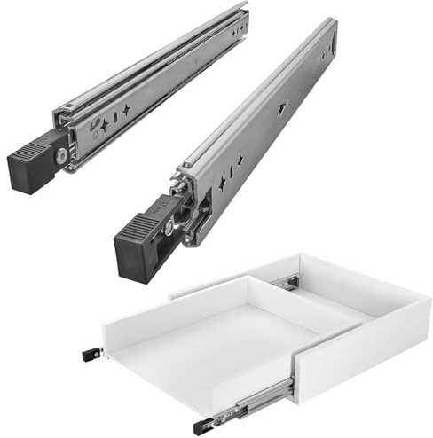 1 Paar SOTECH Schwerlastauszüge VarioSlide KV2-100-H53-L1200-EH 1200 mm mit Lock-in/out Einrastfunktion mit schwarzem Hebel Schwerlast-Vollauszug belastbar bis 100 Kg