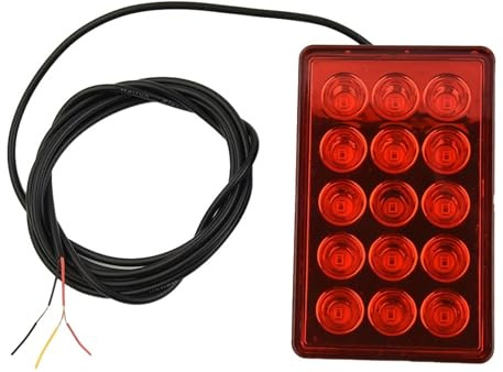 Generico Terza luce freno posteriore 1 pz F1 Style 15 posteriore 3° terzo strobo lampeggiante per coda freno stop luce universale luci auto lampada di segnalazione accessori auto(Rosso)