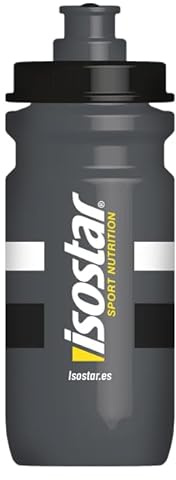 Isostar ISOSTAD Bidón Gris, Tapón Hermético, Versatilidad Deportiva, 600 ml