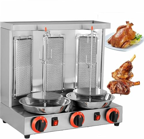 OJHGRDFV Parrilla Eléctrica De Kebab Rotisserie De Carne Girasónica Vertical del Caldero con Ajuste De Temperatura De Los Quemadores 50-350 ℃ - Máquina De Kebab Doner para Cocina Comercial del Hogar