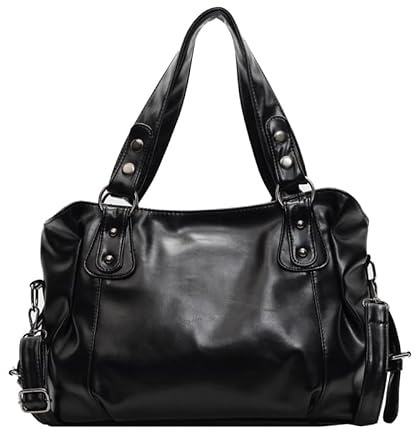 KOBONA Sacs à Bandoulière pour Femmes - Sac a Main pour Les Cours Lycee - Grand Vintage City Bag PU Sac À Main Messenger Fourre Tout Femme pour le travail et les voyages