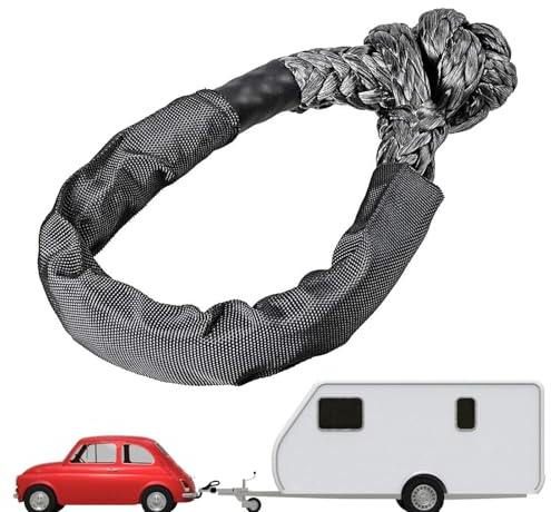 Manilles de treuil de remorquage - Manilles de remorquage souples pour camions | Corde de récupération à manille souple et solide de 38 000 lb avec manchons pour la plupart des récupérations de SUV ou