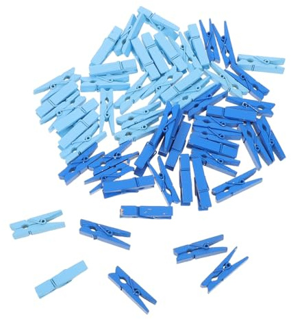 Alipis Pinzas de Madera para Fotos y Manualidades 35 Mm Clips Pequeños de Madera Natural Azul Resistentes y Ergonómicos para Colgar Ropa y Decoración Pack 200 Piezas 100 Azul Oscuro