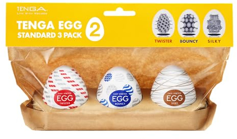 TENGA Egg Standard Pack II (3er-Set) | Egg Twister, Bouncy & Silky | Das Original Masturbations-Ei – Sofort einsatzbereit | Taschenformat & extrem dehnbarer Stroker