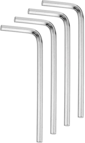 sourcing map 4pcs Hex Key Wrench 7/64 45# Steel L-Shape Hexagon SAE Wrenches Repairing Tool for Home DIY Bike Motorcycle Repair, Silver