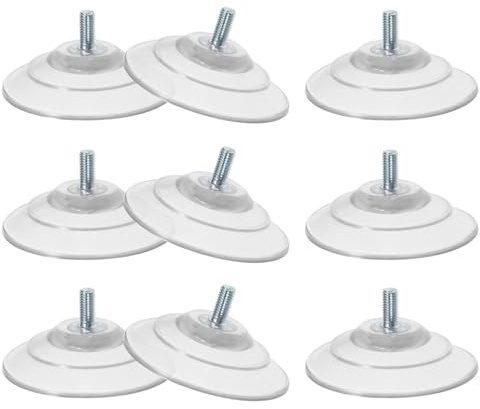 WEKADRIN 10 juegos Ventosas Transparentes con Rosca Diseño Redondo para Baño y Cocina Ventosas de PVC Resistentes para Superficies Lisas Fijación Segura Ventanas y Paredes
