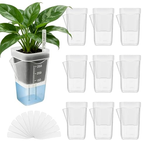 Pflanztopf für den Innenbereich, transparent, selbstbewässernd, halbhydro Anzuchtset, transparenter Dochttopf für afrikanische Veilchen, Sämlingstarter für Wohnzimmer, Balkon, 10 cm, transparent, 10