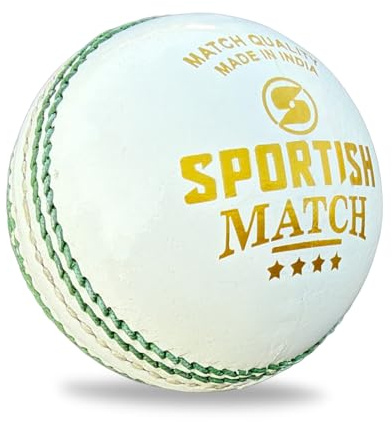 Leather Cricket Match Ball – Hand Stitched Hard Ball for Club Training | Durable Hard Ball with Raised Seam for Swing and Control, Suits Nets, Competitive Matches and Club Practice Sessions