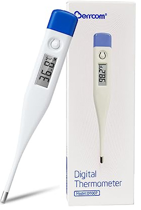 Berrcom Digital Thermometer for Adults and Babies Oral, Underarm and Rectal Medical Thermometer for Fever Kids with Fever Alarm