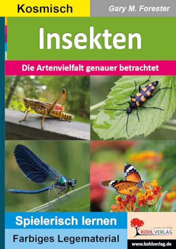 Insekten Artenvielfalt Lege- und Lernmaterial Biologie Sachunterricht Grundschule Förderschule Sekundarstufe Klasse 3 4 5 6 7 8 | Bienen Käfer ... (Montessori-Reihe: Lern- und Legematerial)