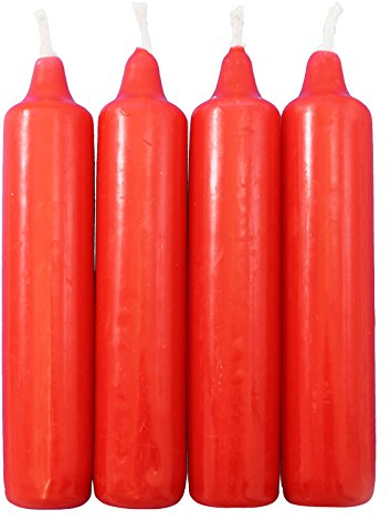 25er Pack Adventskerzen rot ca. 25 x 135 mm (25 x 4 Stück) Weihnachtskerzen, Christbaumkerzen, Pyramidenkerzen, Baumkerzen, Kerzen