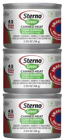 Sterno Canned Heat Ethanol Gel Fuel 45-Minute Burn, 3 Pack