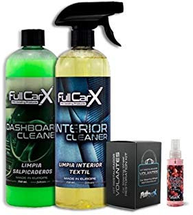 AutoFullCar - Kit Limpieza RENOVADOR Interior FullCarX by Full Dip Renovador Volante Salpicadero y Tapicería