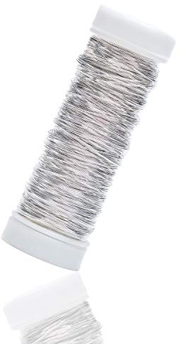 TALVANI Schmuckdraht | Basteldraht – Hochwertiger Draht zum Basteln – Premium Blumendraht, DE Versand – Verbesserter Schmuck Draht zum Dekorieren in Silber, Ø 0,30 mm | 50 m
