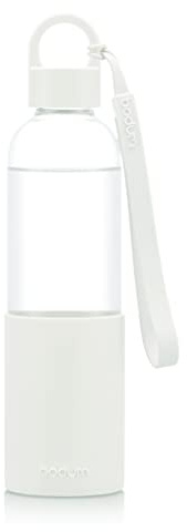 Bodum 12053-913BTR MELIOR Gourde à emporter en TRITAN, manchon silicone couleur, bouchon à vis, 0.5 l Blanc