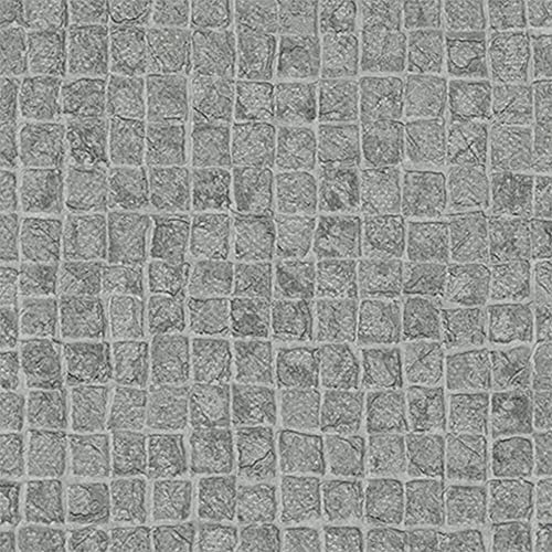 CONCORD WALLCOVERINGS ™ Alpha, Modern Trendy Stone Solid Embossed Wallpaper, Light Gray, Sample 7 x 10