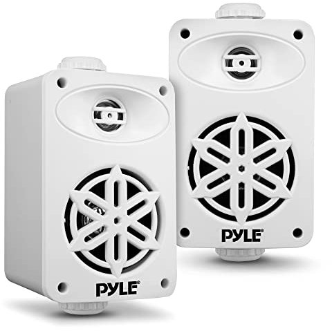Pyle Altoparlanti da Interno Esterno 200 W Impermeabili 2 Vie con Woofer 9 cm e Tweeter 1,3 cm, Casse Audio Speaker per Casa, Balcone, Barca, Patio, Piscina, Bianco