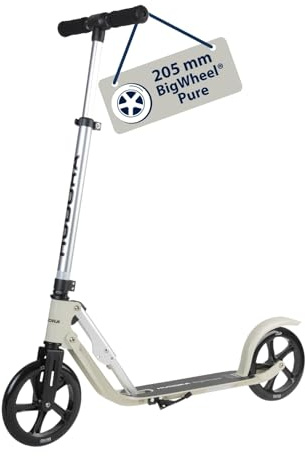 HUDORA BigWheel Pure Scooter I Stabiler Aluminium-Roller mit Ständer I Höhenverstellbarer & zusammenklappbarer Cityroller für bis zu 100kg I Tretroller für Jugendliche und Erwachsene