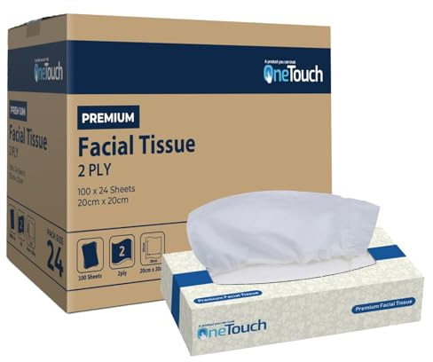 OneTouch Facial Tissue Tissue Boxes 2ply Soft Tissues for Everyday Use Gentle on Your Skin (12)
