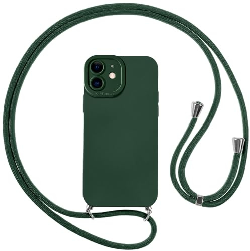 Vauki handyband Hülle für iPhone 11 mit Band, HandyHülle mit Kordel, Weich Silikon TPU Stoßfest Bumper mit Kette zum Umhängen für iPhone 11, Lanyard - Grün