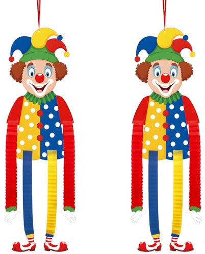 BETESSIN 2pcs Clown Banner Karneval Clown Deko Hängend Tür Wand Banner Fasching Geburtstag Party Hintergrund Dekoration Wanddeko Geburststagsparty