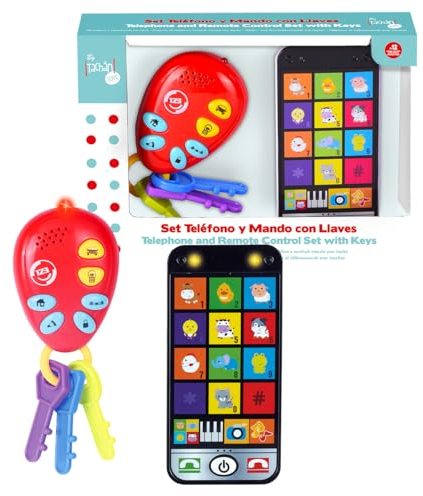 TACHAN - Set chiavi e telefono bambino - Musica e suoni - Giocattolo Prima infanzia - con torcia (CPA Toy Group 782T00836)