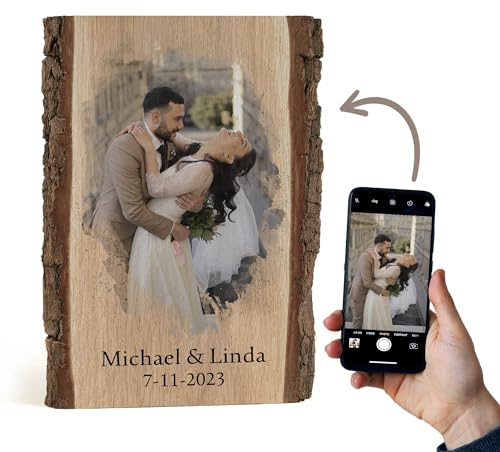 Cadeauki Immagine su legno con corteccia foto regalo su tavola di legno rustico con corteccia - Regali personalizzati per gli uomini (3)