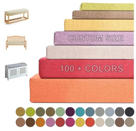 Carlong Benutzerdefinierte Sitzkissen Bank Bankkissen, rutschfeste Bankkissen, Waschbar Abnehmbarem Gartenbank Auflage, Sitzauflage Bank für Innen Outdoor Fensterbank Couch (Dicke 10CM)