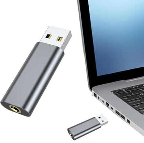 External Sound Card, USB Audio Interface with Decoders, Small Lightweight USB DAC Jack, Driver Free Sound Card, Crystal Clear Sound USB Audio Hub, Multifunctional USB Sound Module for Games Headsets