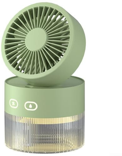 Portable USB Personal Cooling Fan, Desktop Cooling Fan, Foldable Water-cooled Spray Mini Fan, Large Water Tank Capacity(Green)