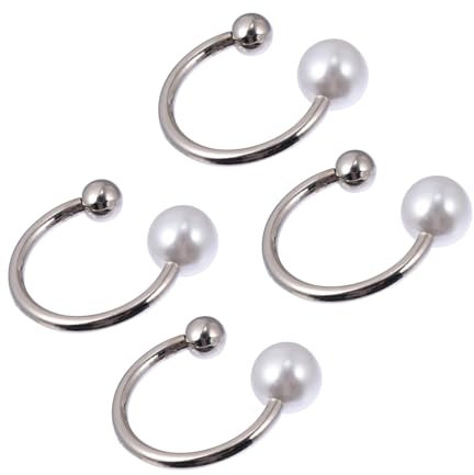VALICLUD 4 Stück Perlenbrosche pearl brooch Sicherheitsnadel Langlebige Brosche Pulloverbrosche Ausschnitt Schalschnalle Dame Pullover Broschen Knopfhemd Kragen Rocknadel Modebrosche Metall