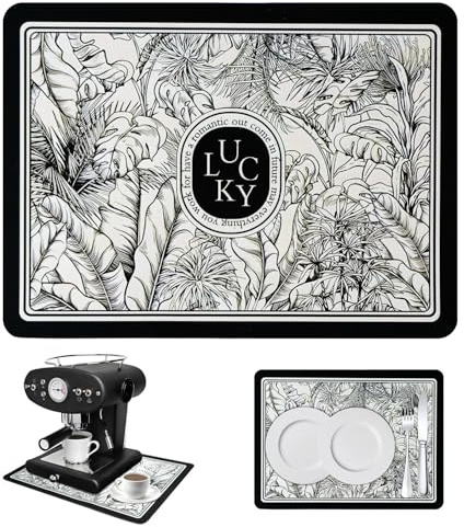 Kaffeemaschine Unterlage, Rutschfest Kaffeevollautomat Unterlage, Abtropfmatte Geschirr für Küche, unterlage kaffeevollautomat, Unterlage Kaffeemaschine, Spülbecken, Kaffeebar Zubehör, 400x300 mm