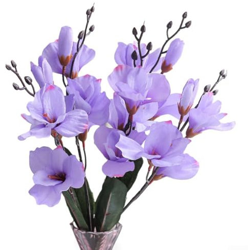 Künstlicher Blumenstrauß aus Magnolien und Gladiolen, 5 Zinken, 20 Köpfe, für Anlässe (Snow Cyan)