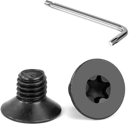 Tunejoy 20 Stück M8 x 10 mm Senkkopfschrauben Torx Schwarz Senkschrauben Edelstahl A2 V2A Maschinenschrauben Senkkopf Innensechskant Vollgewinde mit T40 Inbusschlüssel