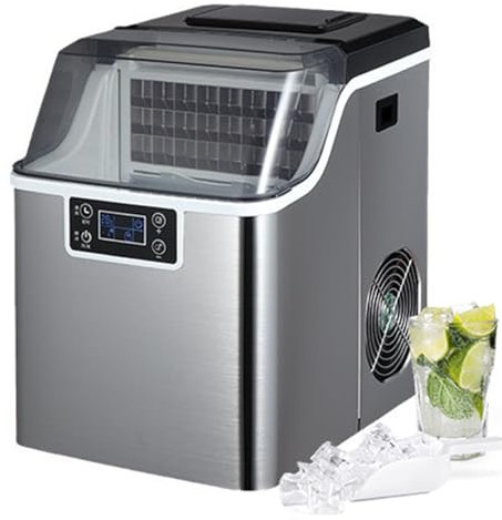 Máquina para hacer cubitos de hielo de encimera: 2 formas de agregar agua, reserva de citas las 24 horas, autolimpieza, máquina para hacer hielo de 3,2 l para el hogar, la cocina,35KG