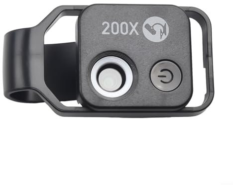 ZYNCUE Tragbares Handy-Mikroskop 200X HD Telefon Taschenmikroskop Clip auf Mikroskop für Handy mit LED-Licht