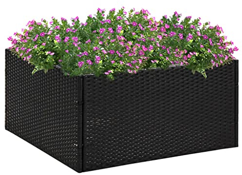 Generisch jiangboyue-319171 Pot de fleurs en polyrotin Noir 80 x 80 x 40 cm