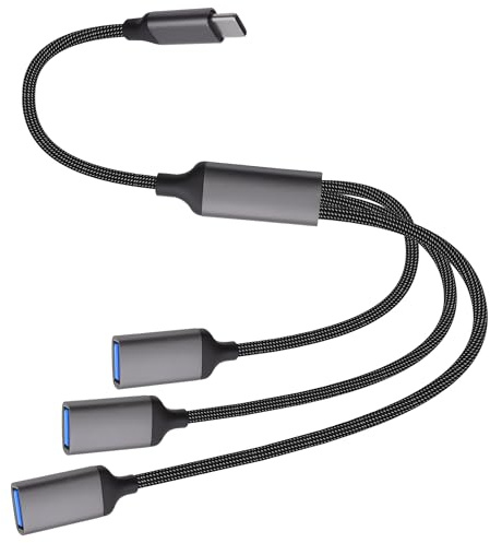 YARCHONN Adattatore USB Type C a OTG Splitter Y Cavo Convertitore Multi Porta Expander Hub 3 USB 2.0 per Telefono Portatile
