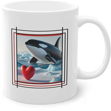 YOMYLE Tasse à offrir Pas Cher - Mammifère Marin Orque - Cadeau Original Amour