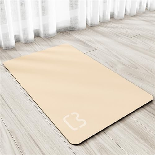 Haustier Teppich Futtermatte für Haustiere Hunde Tischset für Futter und Wassernapf Keine Flecken Schnell Trocknend Saugfähige Matte Pet Dog Wasserspendermatten (Beige,30x50 cm)