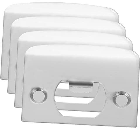 VILLCASE 4pièces Plaques Gâche Acier Inoxydable Pour Porte Intérieure Haute Résistance Finition Polie Sécurité Et Intimité Compatible Serrure Encastrée D-type
