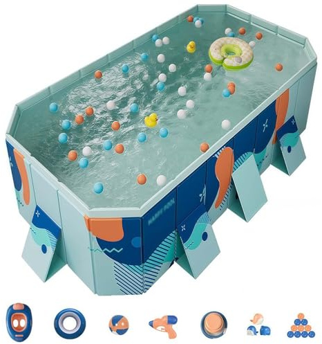 Piscine pliable au-dessus du sol, piscine non gonflable pour jardin, grandes piscines familiales, pataugeoire pour adultes, extérieur, jardin, fête aquatique, 3 m