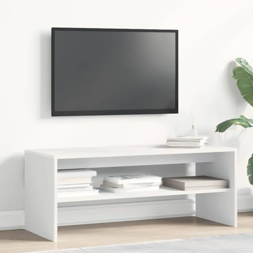Homvdxl Kleiner TV-Ständer 100 cm, modernes TV-Regal, Konsolentisch mit offenem Regal für Wohnzimmer, Schlafzimmer, kleiner Raum - Weiß