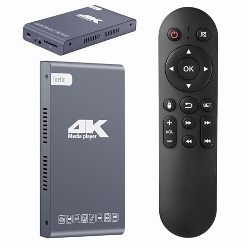 4K Digital Media Player & HDD Enclosure 2-in-1, 4K@60Hz Ultra HD TV MP4 Video Player for USB Type-C Drive/SD Card, Digital Signage, H.265/HEVC, Looping Auto Playback, HDMI/AV Output