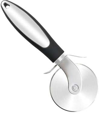 Roulette à Pizza en Acier Inoxydable, Coupe-Pizza et Couteau Pizza Super Tranchant, Ergonomique et Antidérapante, Découpe Pizza Facile, Passe au Lave-Vaisselle, Outil Cuisine Polyvalent