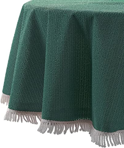 Wetterfeste Garten Balkon Terrasse Camping Weichschaum Tischdecke, Größe + Farbe wählbar (eckig 130x160 cm, Dunkelgrün)