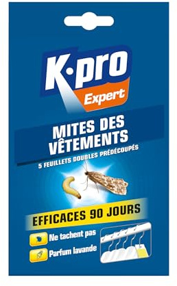 KAPO Papier Accordéon Ant-Mites - Elimine les Mites et Leurs Larves et Évite Leur Réapparition - Efficace 6 Mois - Inodore - Ne tâche Pas - Pratique pour Protéger, Voir Photo
