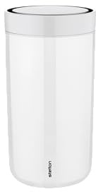 Stelton To Go Click Reisebecher, Wiederverwendbar, 360° Trinkfunktion, Innovativer Klickverschluss, Kaffee Tee Becher für Büro und Reisen - 0,2 Liter, Weiss